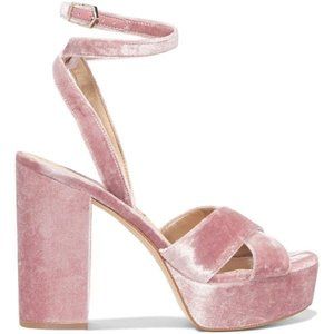 Sam Edelman Pink Velvet Platform Sandals - W6
